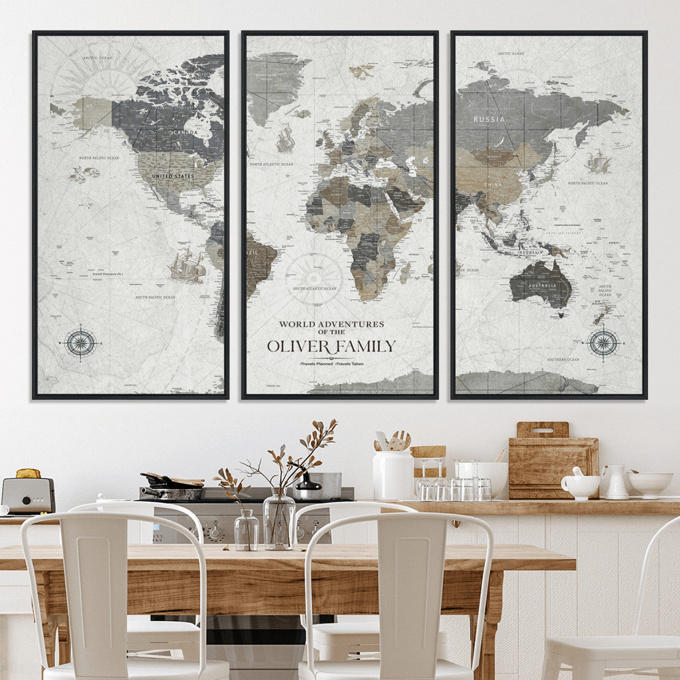 24596128-MGV-CV-36X24-Custom Push Pin World Map Wall Canvas Print – Personalized Travel Tracker with Pins – Framed Large Multi-Size Canvas for Home Office Decor