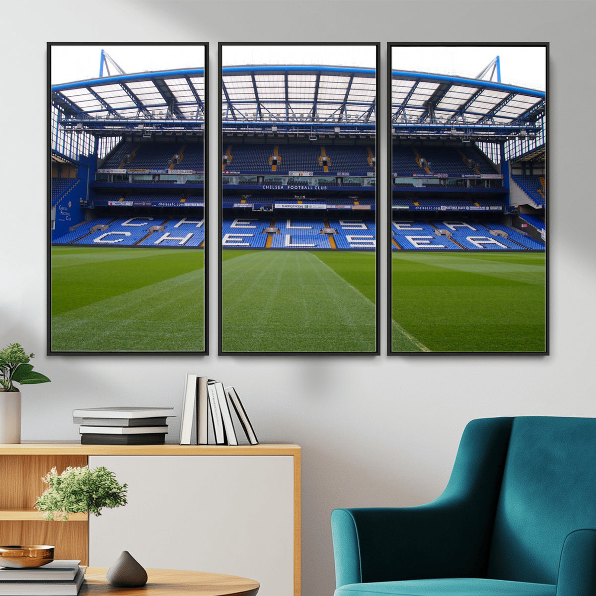 38616413CHELSA-MGV-CV-36X24 - Stamford Bridge Chelsea Football Stadium Canvas Wall Art