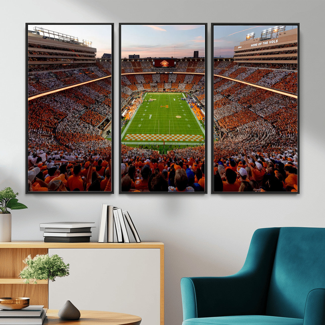 37160229-MGV-CV-36X24 - Tennessee Neyland Stadium Wall Art, Sports Arena Canvas Print, Panoramic Stadium Canvas Artwork for Home, Office