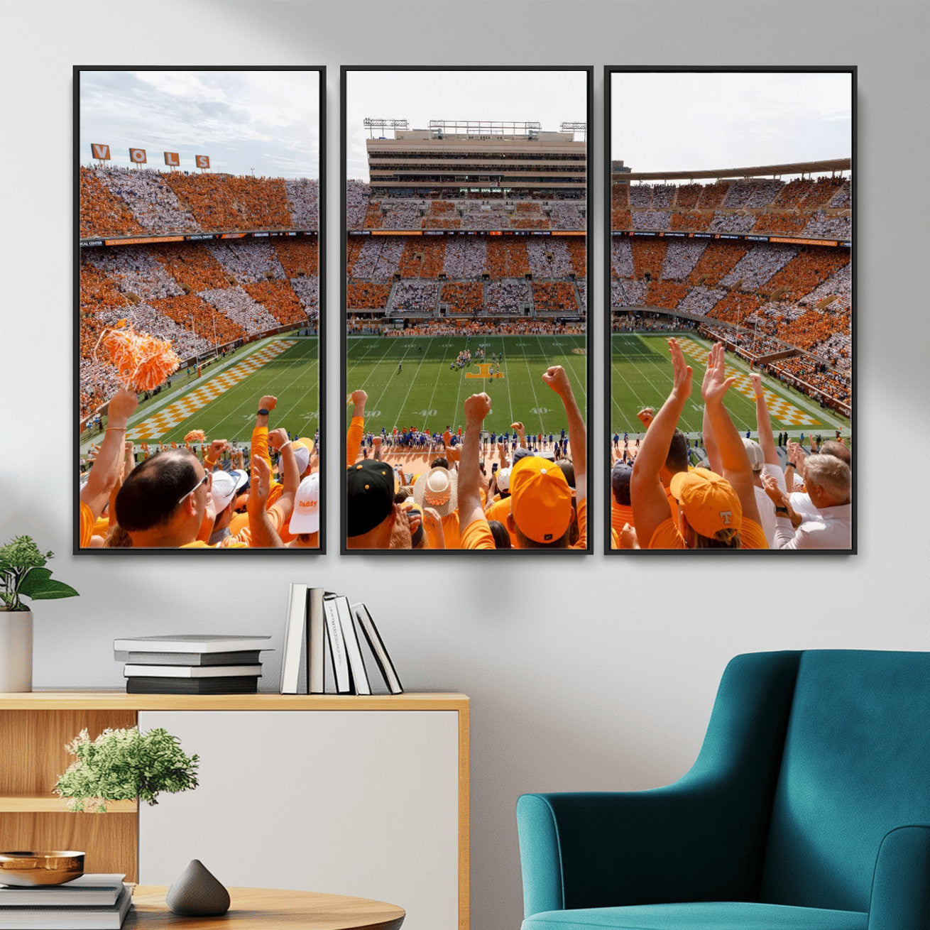 76011417-MGV-FC-48X32-3P - Tennessee Neyland Stadium Wall Art, Sports Arena Canvas Print, Panoramic Stadium Artwork for Home, Office