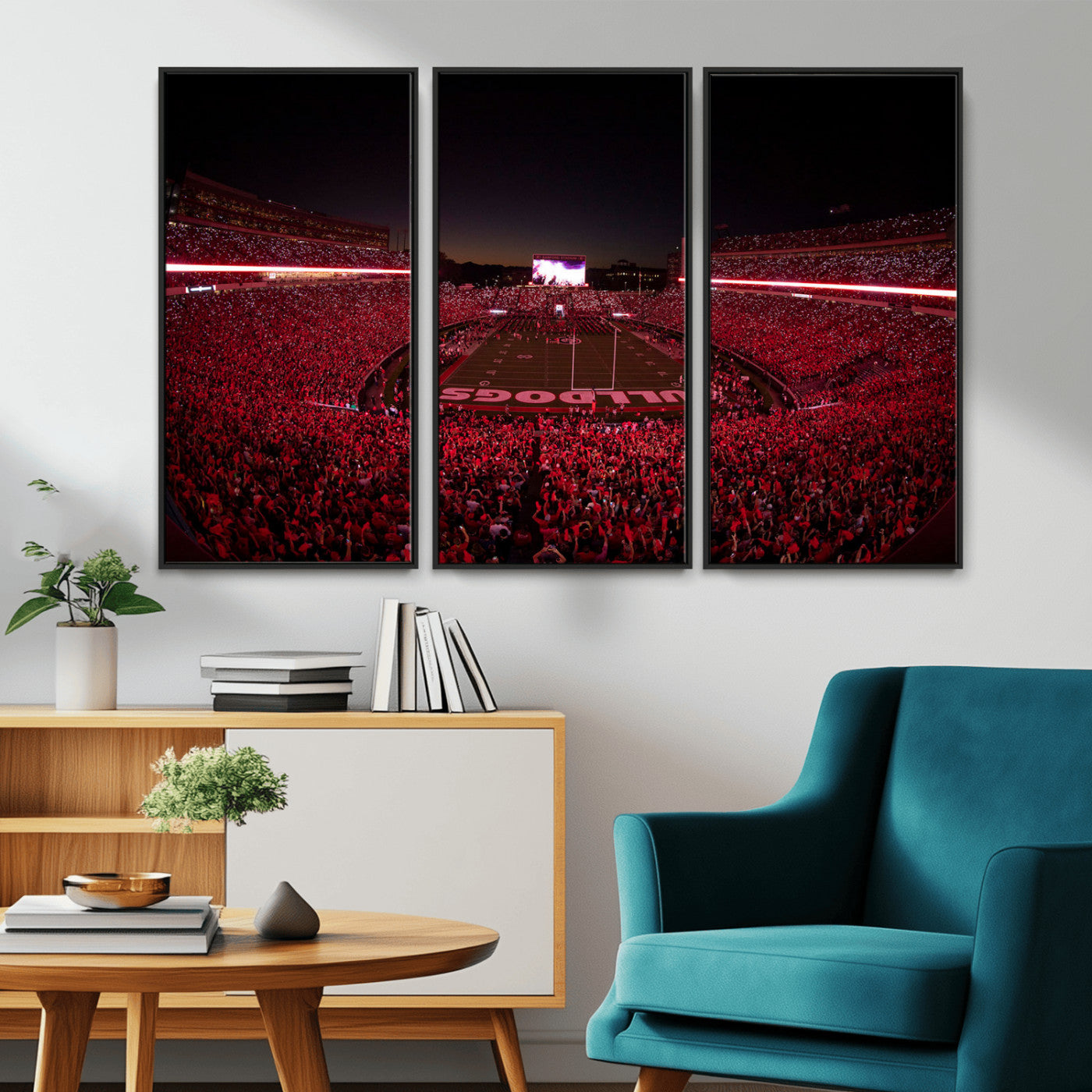 Dooley Stadium Wall Art Print, Sports Arena Canvas Wall Art, Dooley Field at Sanford Stadium Canvas Print, Modern Athletic Field Art Printing