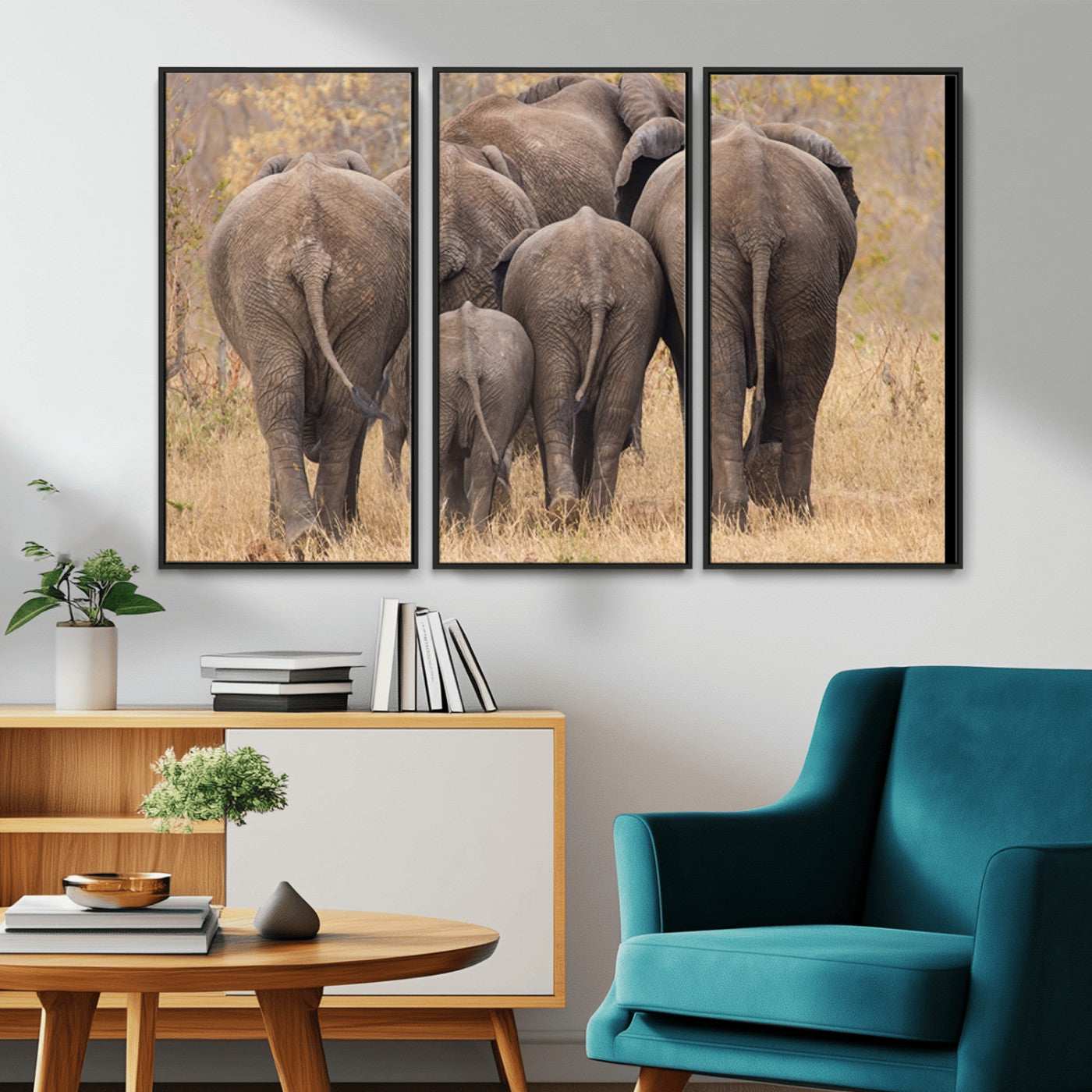 MGV-FC-48X32-3P - Wild Elephant Wall Art Canvas Print