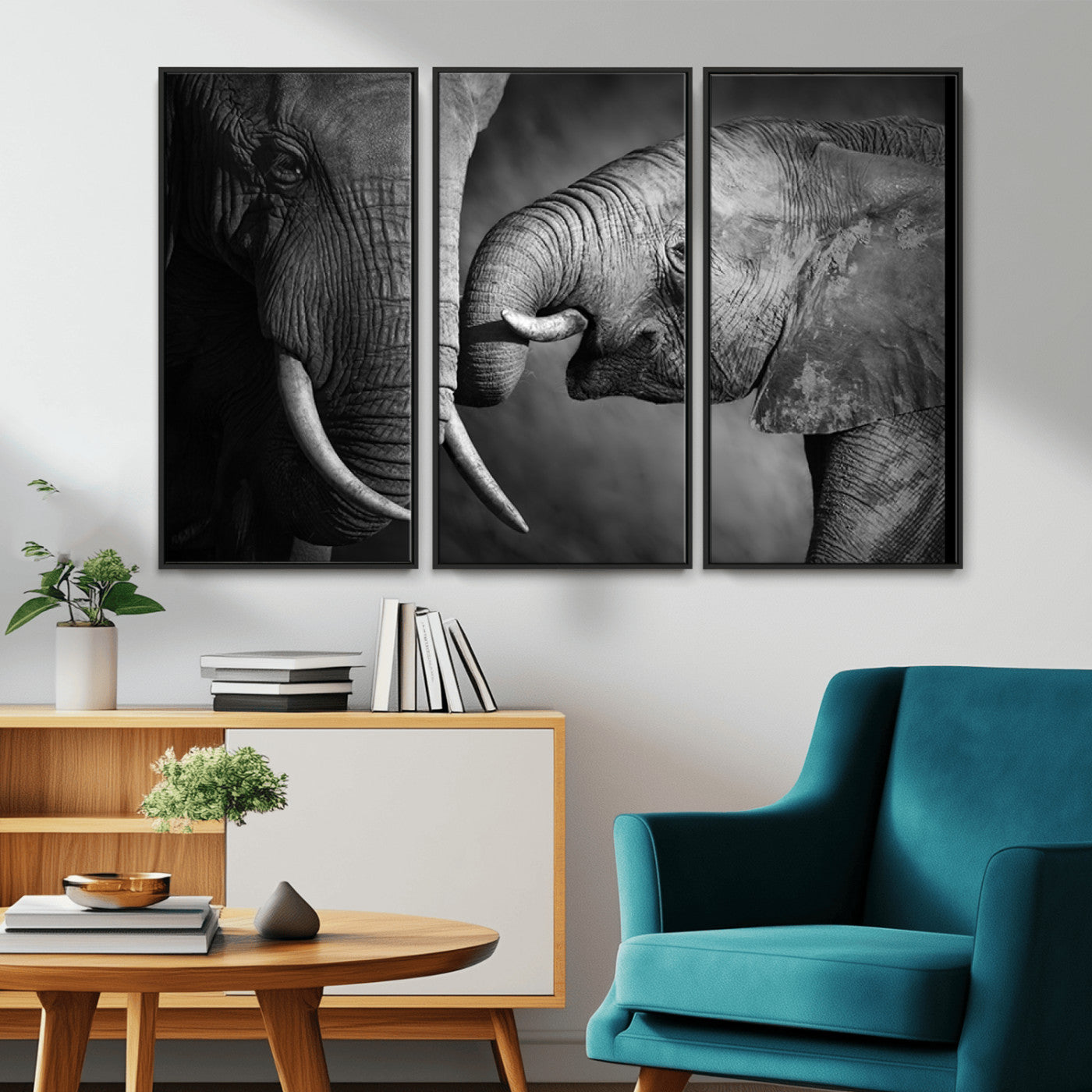 MGV-FC-48X32-3P - Wild Elephant Wall Art Canvas Print
