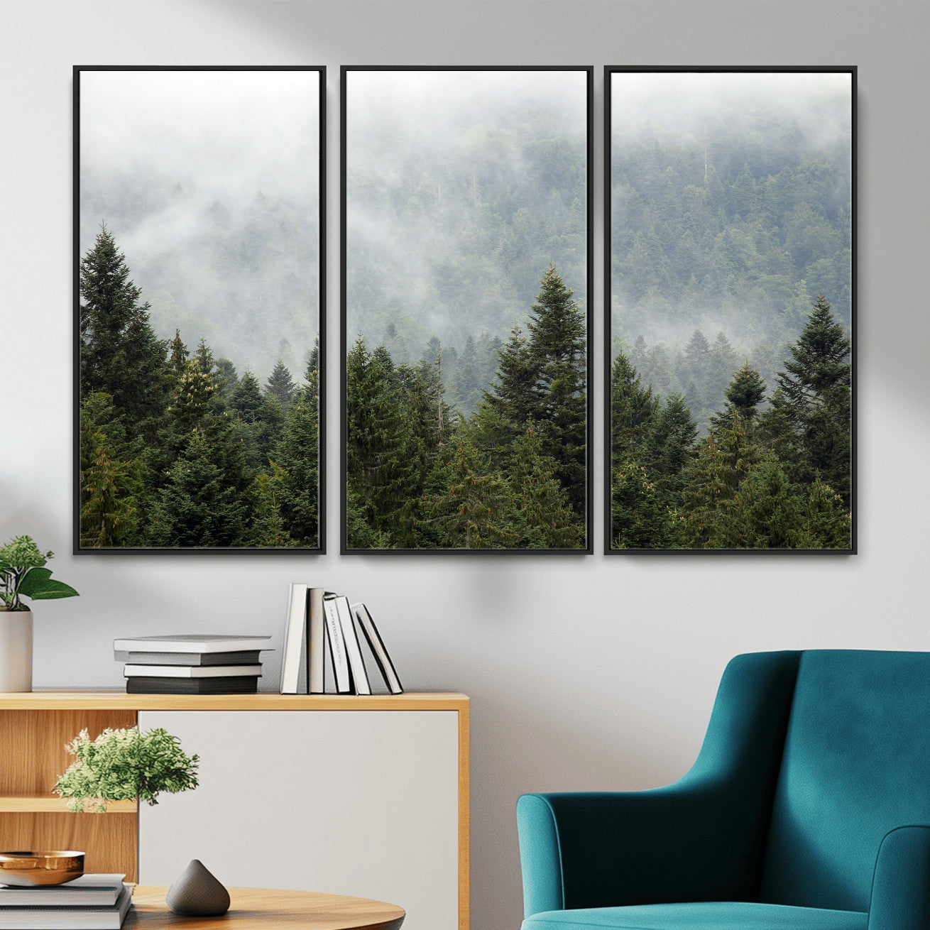 37010054-MGV-CV-36X24 - Misty Mountain Forest Wall Art Canvas Print