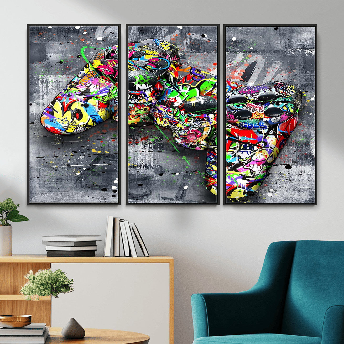 42929610-MGV-CV-36X24 - Graffiti Canvas Wall-Art For Bedroom - Gaming Wall Art For Teen Boys - Abstract Painting Pop Art Modern Home Wall Decor Ready to Hang