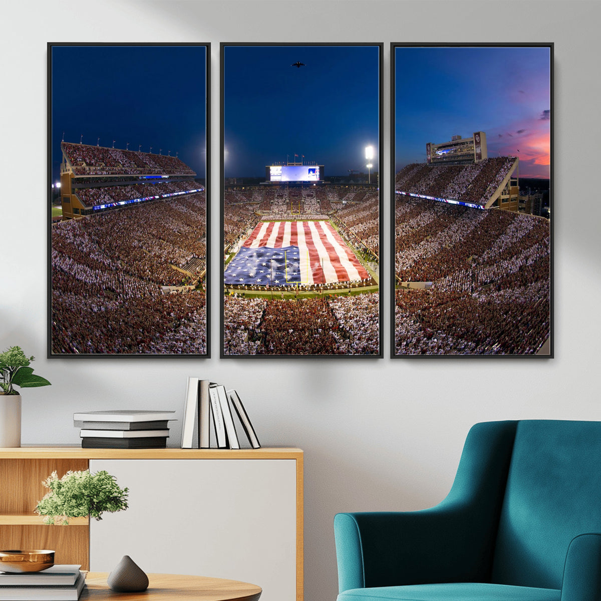 12979182-MGV-CV-36X24 - Oklahoma Sooners Memorial Stadium Wall Art Canvas Print