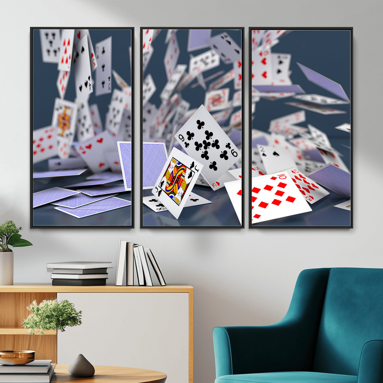 66392185-MGV-CV-36X24 - Playing Cards Canvas Wall Art | Casino Game Room Decor, Poker Decor Art