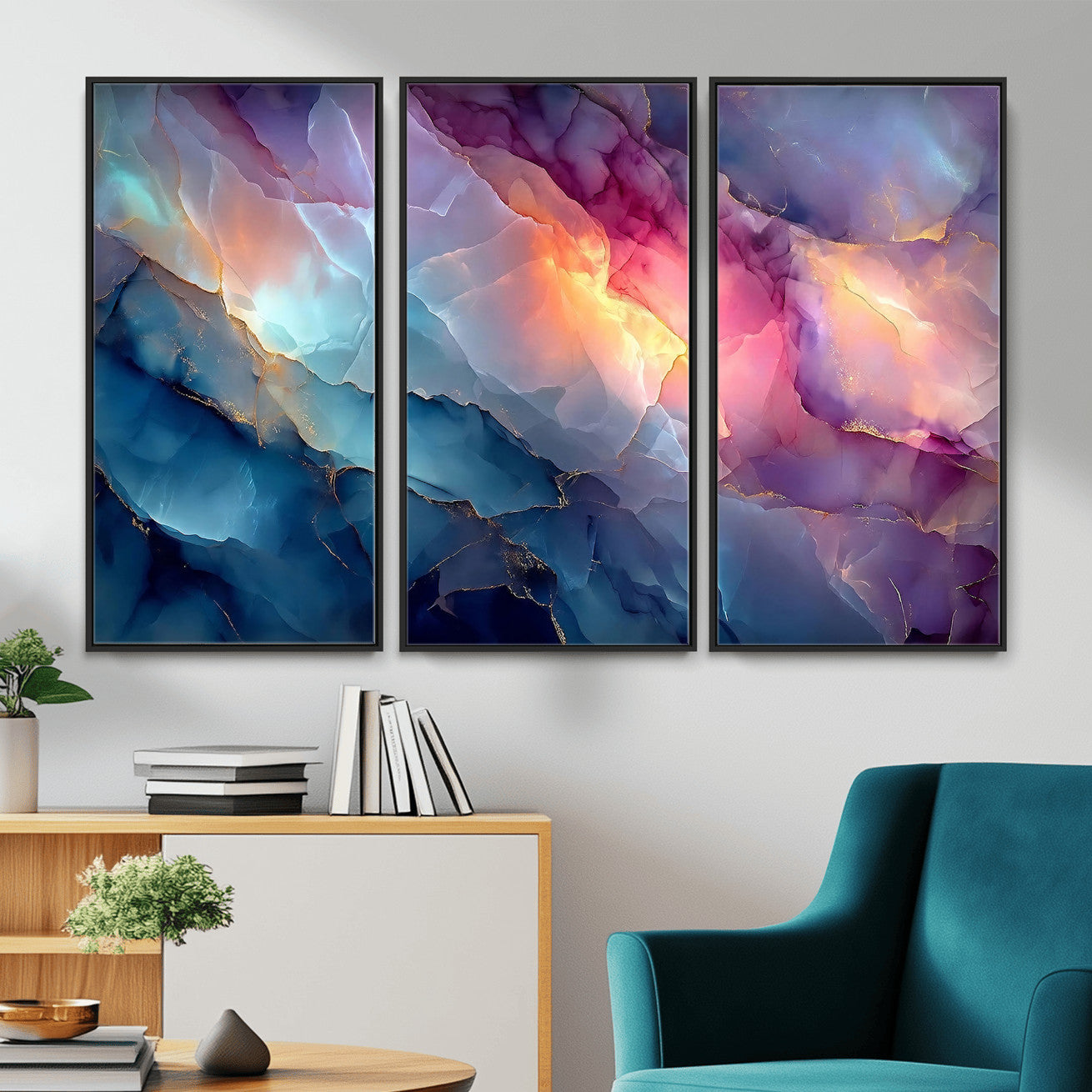 28163849-MGV-CV-36X24 - Colorful Abstract Canvas Wall Art Print, Vibrant Popup Color Art Print