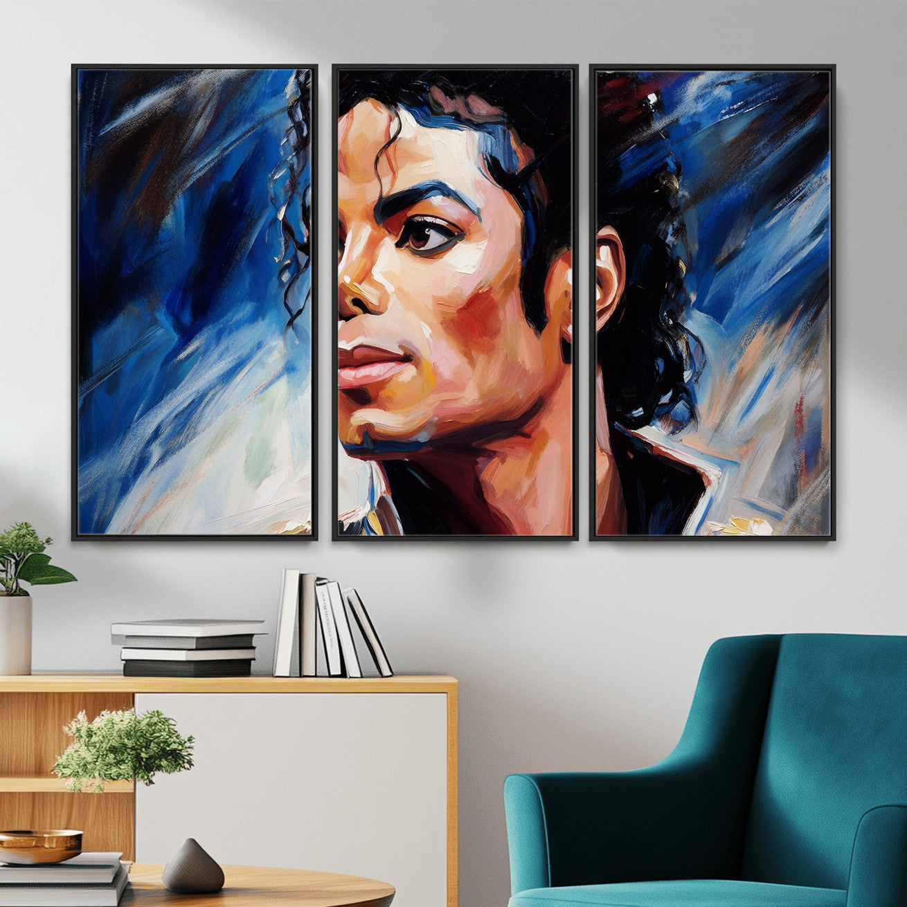 51466481-MGV-CV-36X24 - Abstract Michael Jackson Photo Wall Art Canvas Print