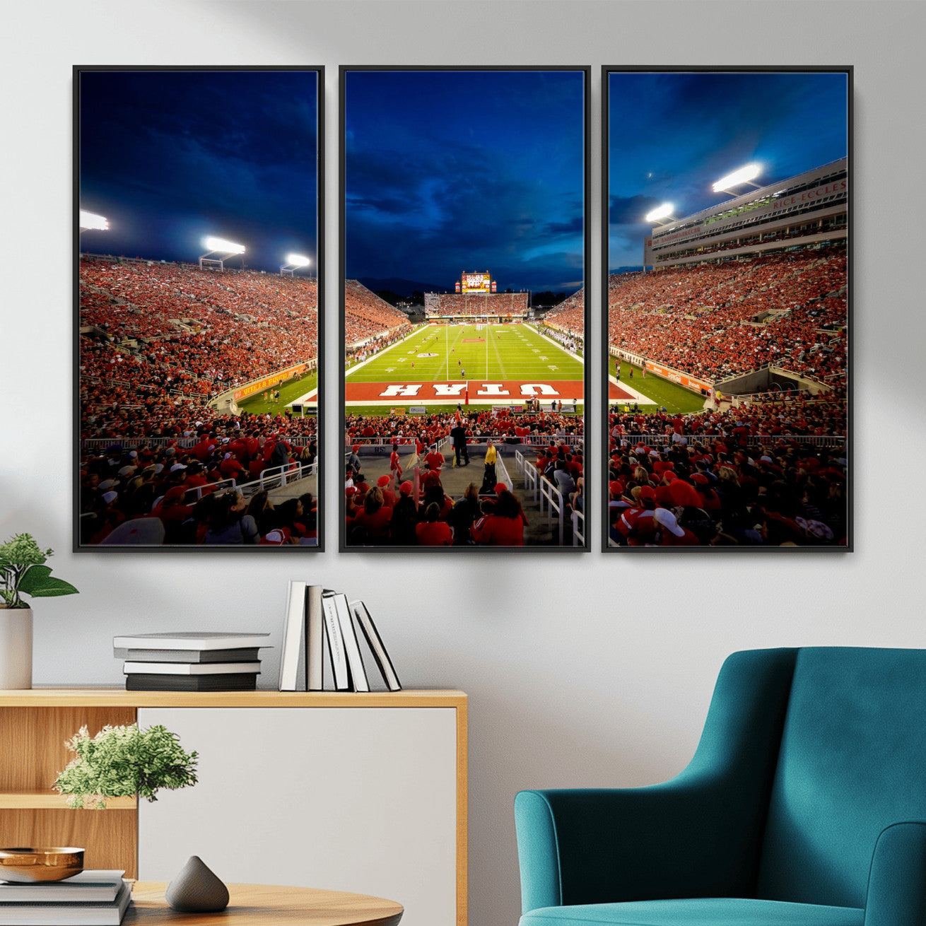 74019251-MGV-CV-36X24 - Rice-Eccles Stadium Wall Art Canvas Print - Utah Salt Lake City Stadium Print