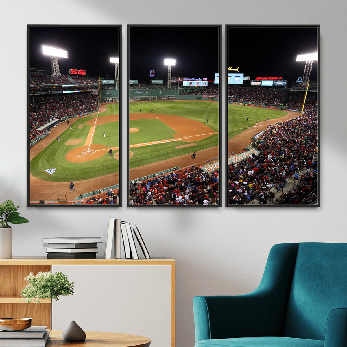 86945D-MGV-CV-36X24 - Fenway Park Boston Red Sox Baseball Stadium Wall Art Canvas Print for Gift Baseball Lover MLB Wall Art College Dorm Wall Decor Baseball Gift