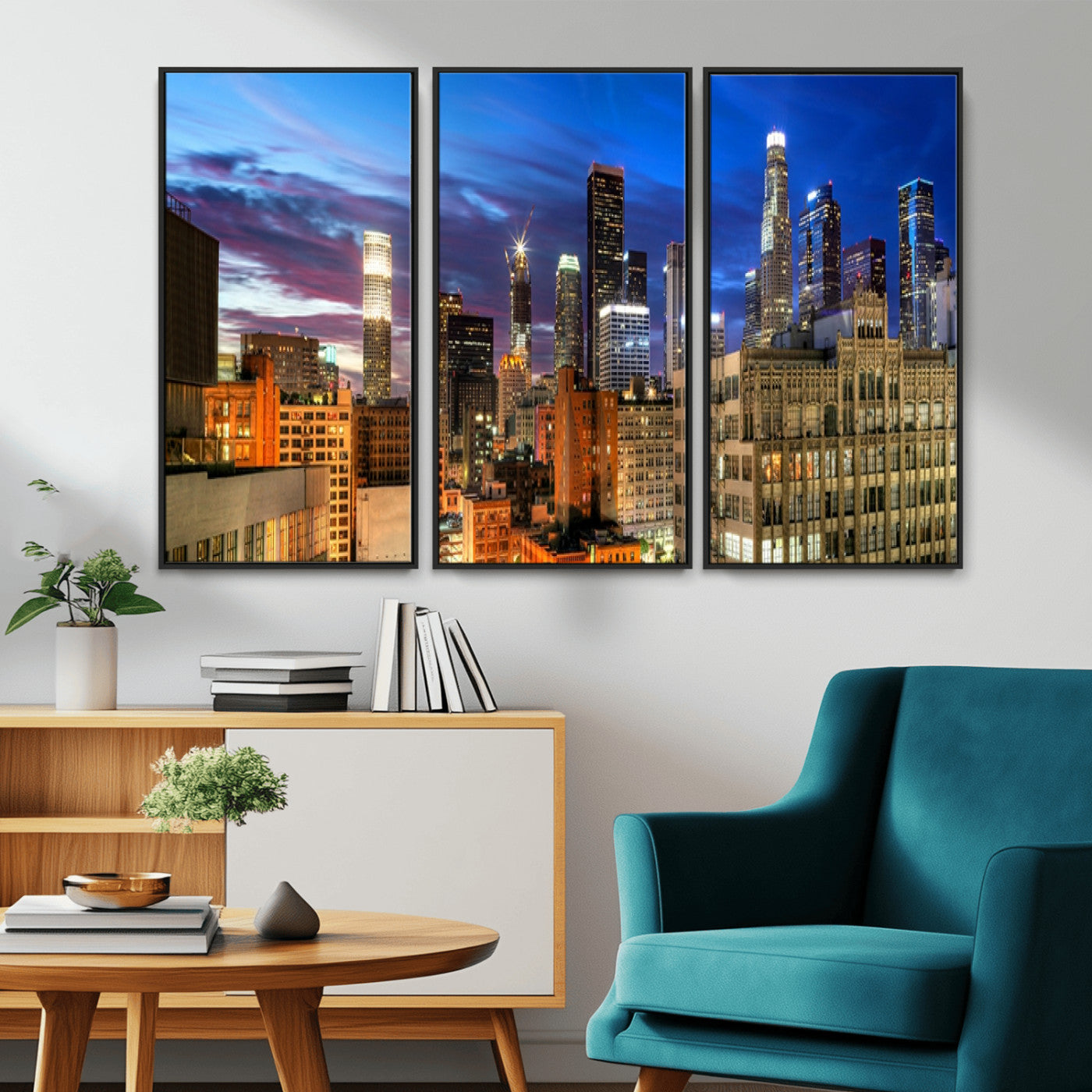 MGV-FC-48X32-3P - Los Angeles Night Wall Art Canvas Print