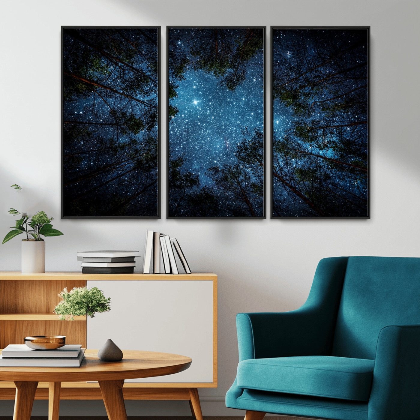 -Forest and Stars Wall Art Canvas Print
