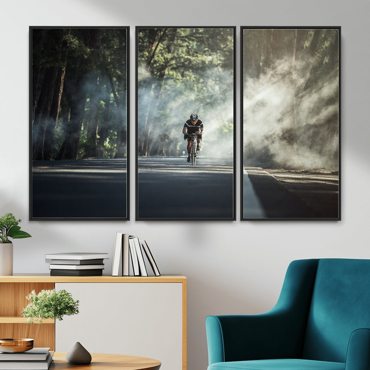 60298-MGV-CV-36X24 - Cycling Road Bike in the Morning, Cycling Road Bike Canvas Print