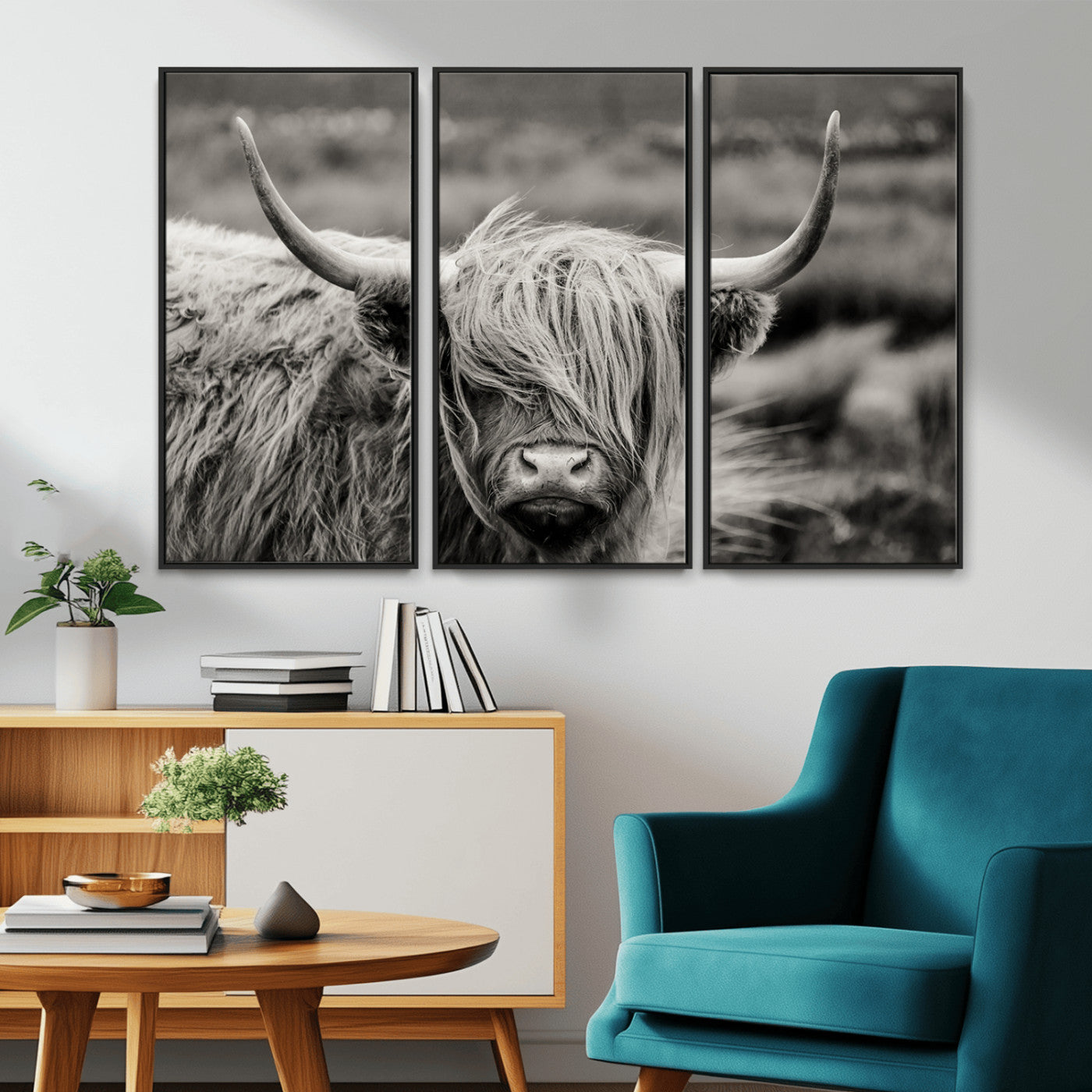 MGV-FC-48X32-3P - Cow Focus Canvas Wall Art Print