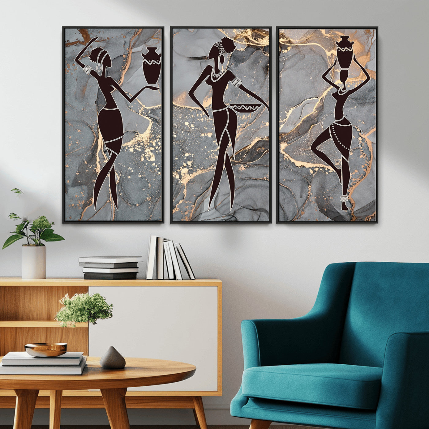 MGV-FC-48X32-3P - Abstract African Womens Art Canvas Print