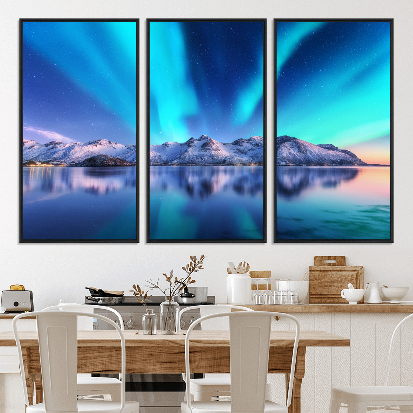 49902-MGV-CV-36X24-Northern Lights above Mountain Wall Art, Northern Lights Wall Art Canvas Print