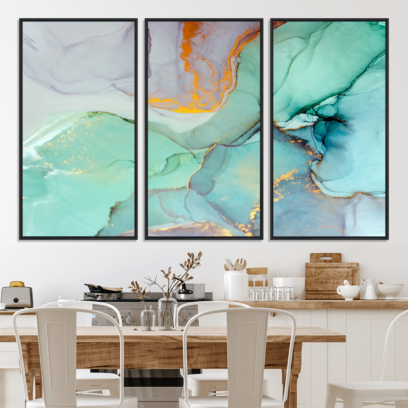 36934-MGV-CV-36X24-Colorful Marble Fluid Effect Canvas Wall Art Print