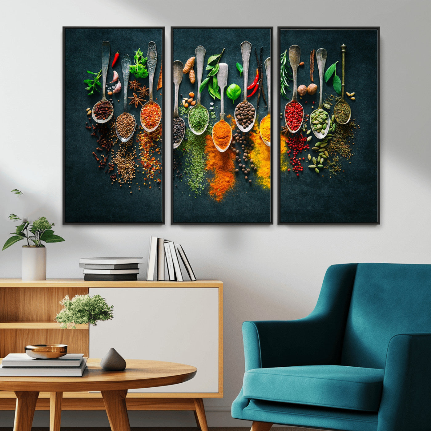 MGV-FC-48X32-3P - Herbs and Spices Kitchen Wall Art Canvas Print