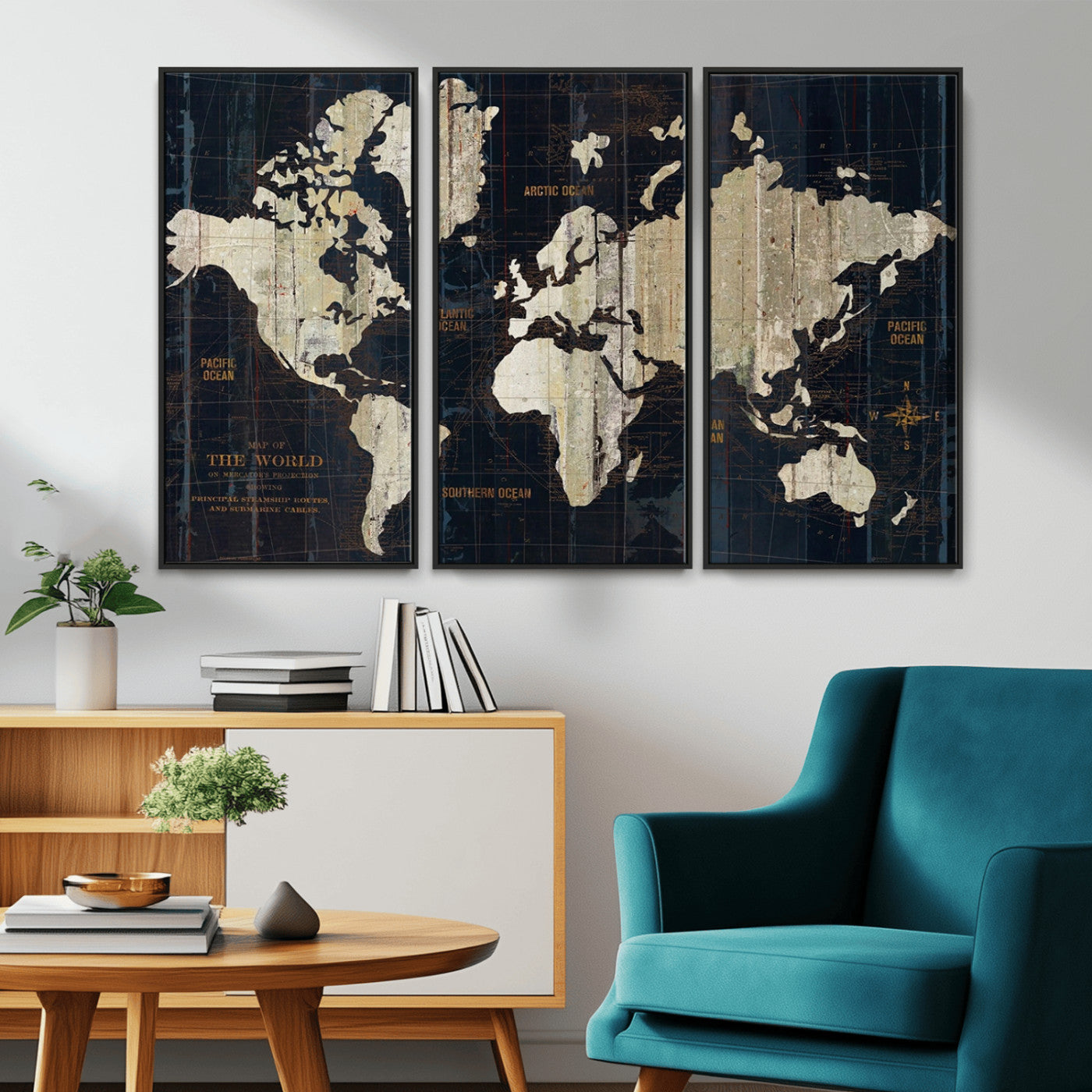 MGV-FC-48X32-3P - Push Pin World Map Canvas Print – Framed Wall Art for Couples to Track Their Travels – Anniversary