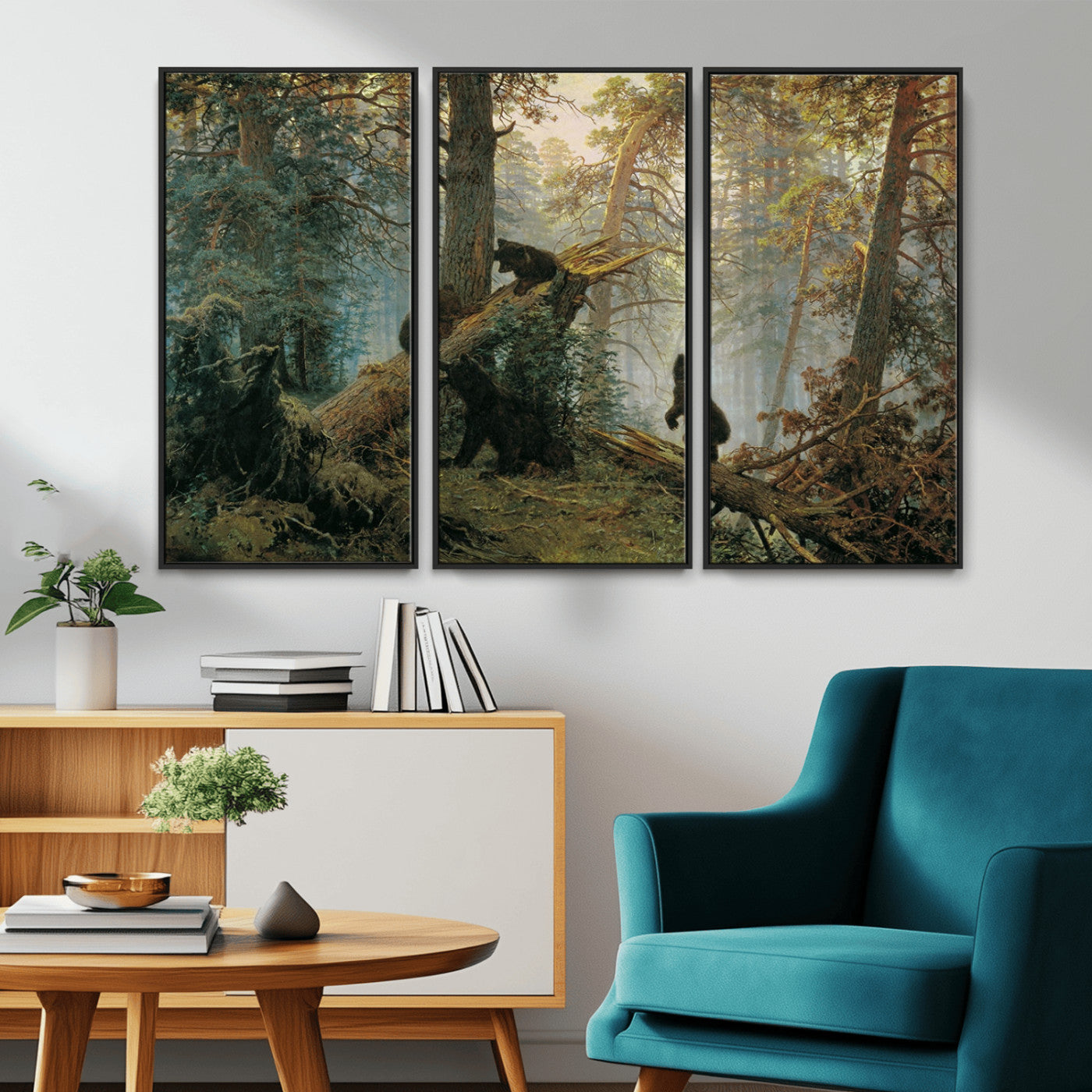 MGV-FC-48X32-3P - Grizzly Bear Cubs Wall Art Canvas Print