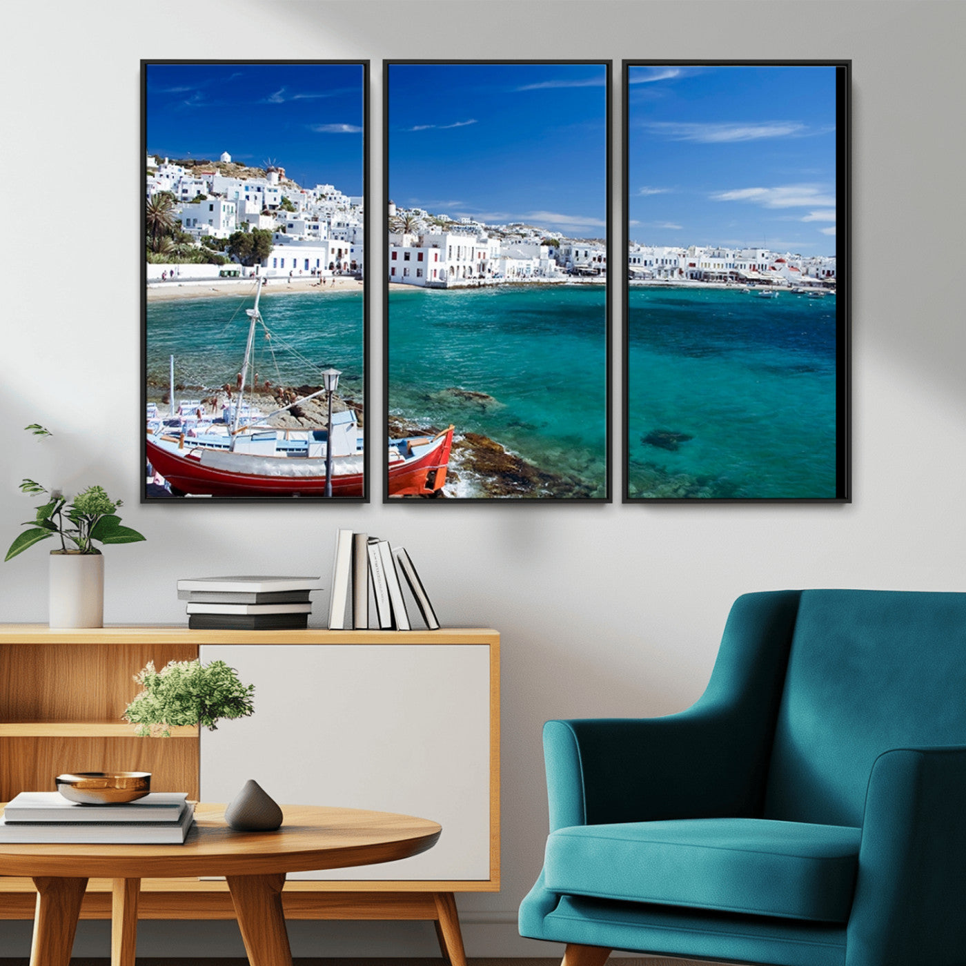 MGV-FC-48X32-3P - Santorini Wall Art Canvas Print