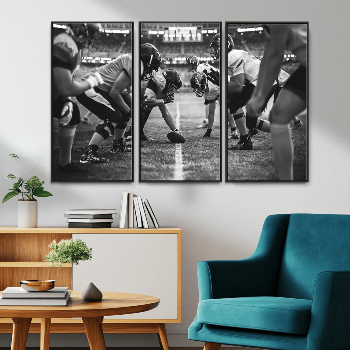 MGV-FC-48X32-3P - American Football Wall Art Canvas Print, Stadium Sport Wall Art Print