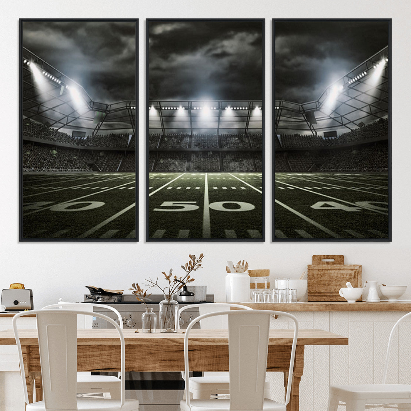 90107-MGV-CV-36X24-American Football Stadium Wall Art Canvas Print, Stadium Sport Wall Art Print