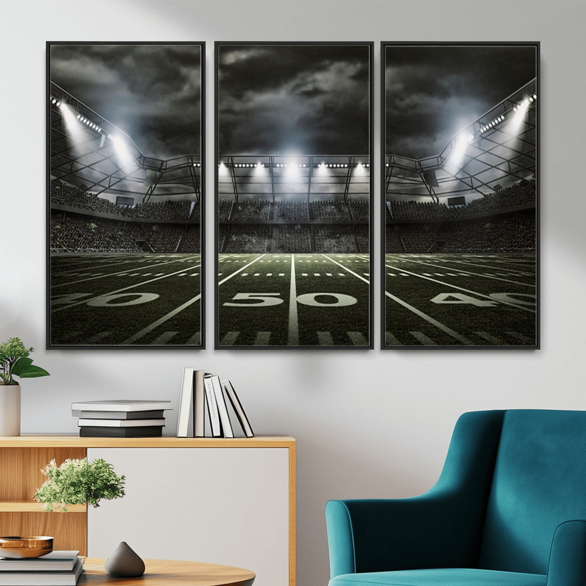 90107-MGV-CV-36X24 - American Football Stadium Wall Art Canvas Print, Stadium Sport Wall Art Print