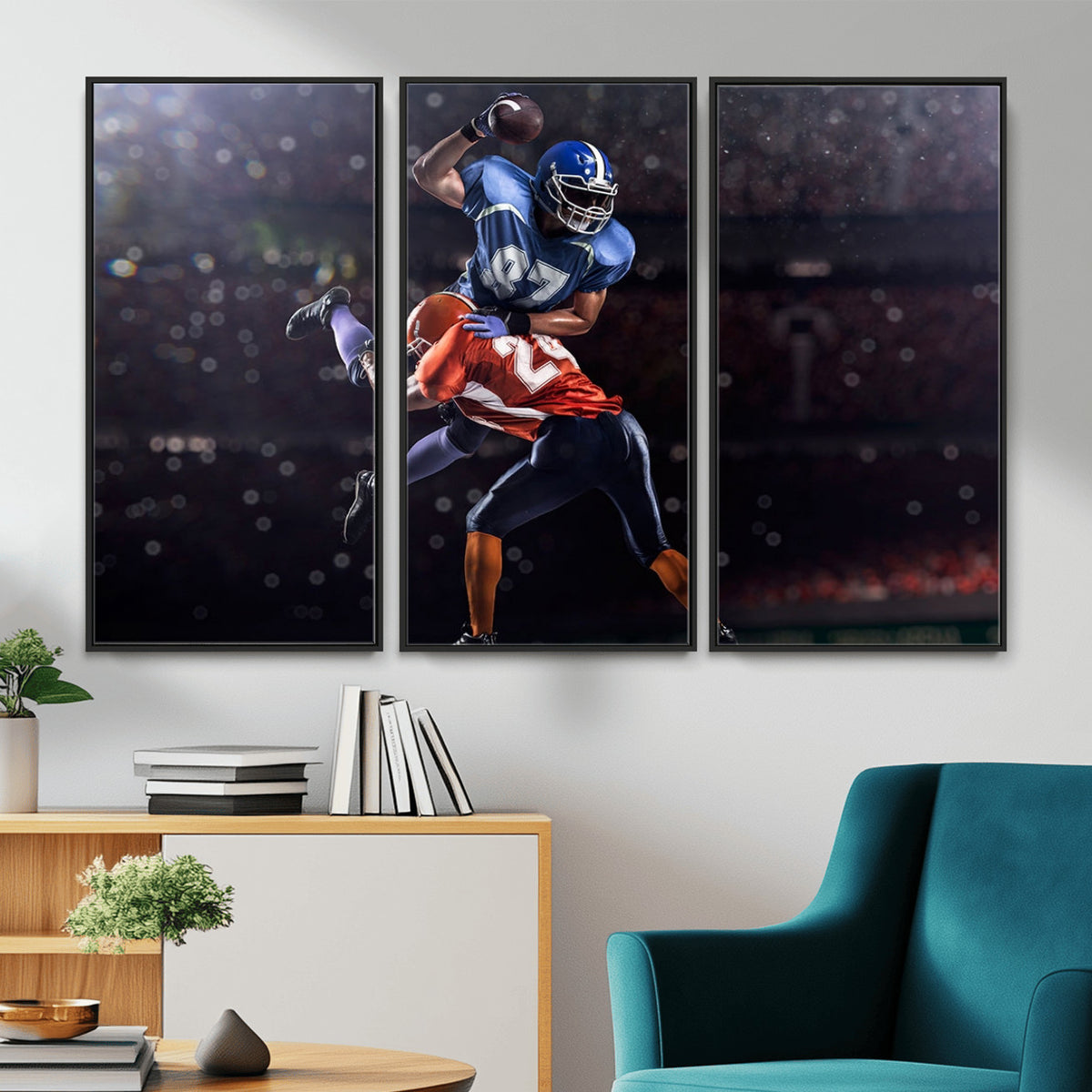 76491-MGV-CV-36X24 - American Football Wall Art Canvas Print, Stadium Sport Wall Art Print