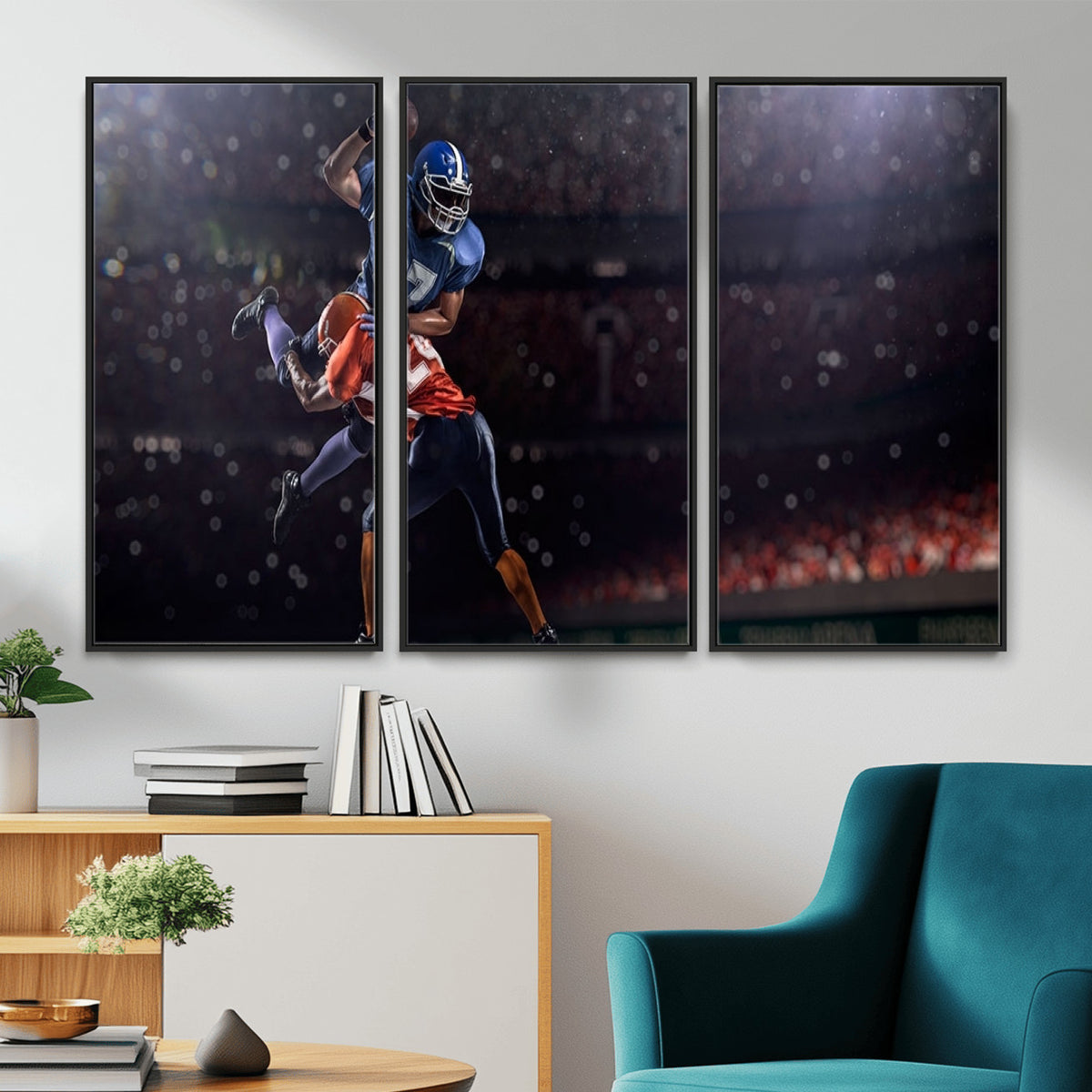 68009-MGV-CV-36X24 - American Football Wall Art Canvas Print, Stadium Sport Wall Art Print
