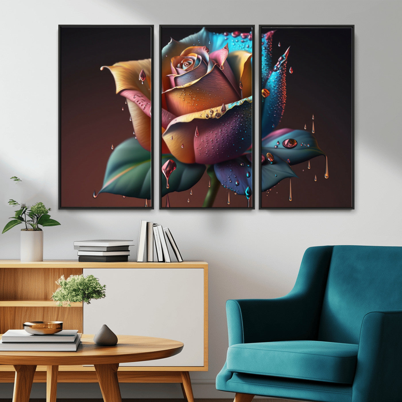 MGV-FC-48X32-3P - Abstract Rose Wall Art Canvas Print