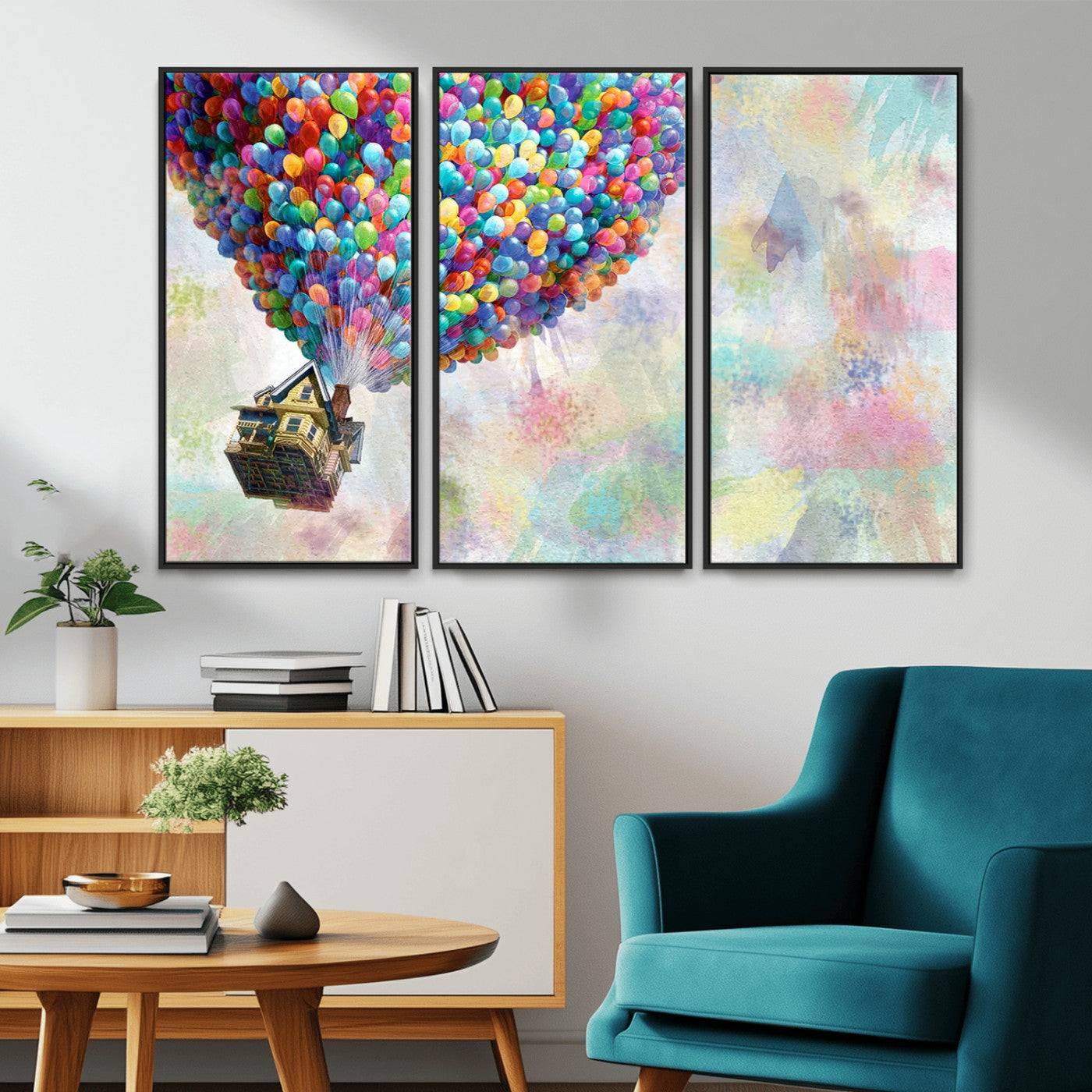 MGV-FC-48X32-3P - Up Pixar Poster, Look Up Pixar Wall Art, Up Pixar Canvas, Kids Play Game Room Decor Wall Art