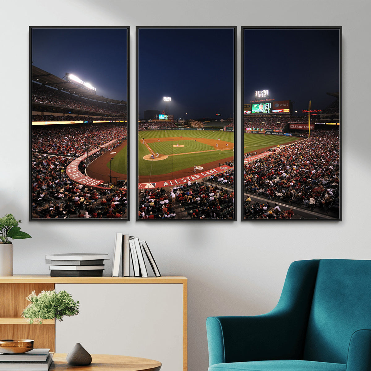 88896-MGV-CV-36X24 - Los Angeles Angels Baseball Team Print, Anaheim Angel Stadium Wall Art