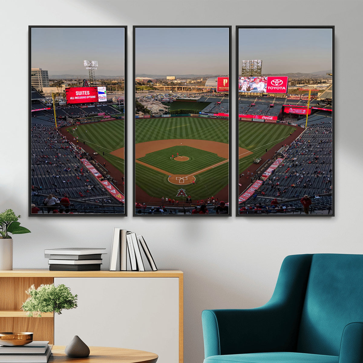 45864-MGV-CV-36X24 - Los Angeles Angels Baseball Canvas Print, Anaheim Angel Stadium Wall Art
