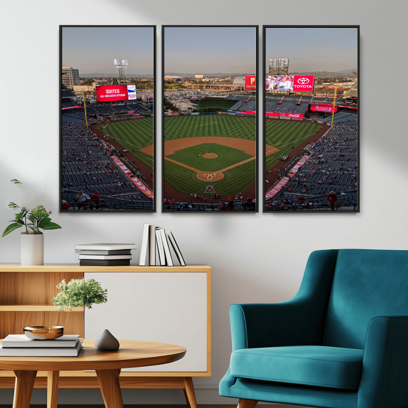 MGV-FC-48X32-3P - Los Angeles Angels Baseball Canvas Print - Anaheim Angel Stadium Wall Art Canvas Print