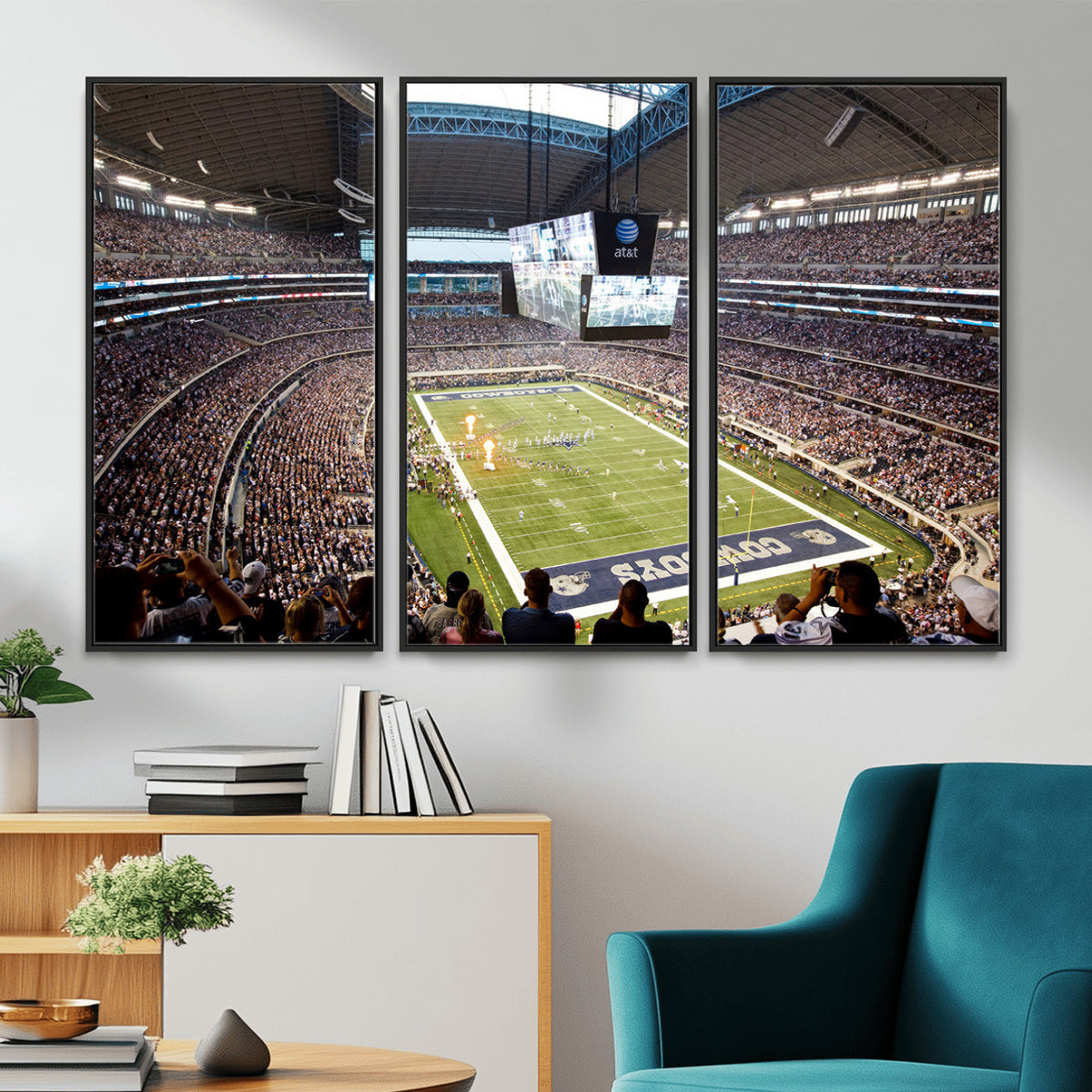 82096-MGV-CV-36X24 - Dallas Cowboys Football Team Print - Arlington AT&T Stadium Wall Art Canvas Print