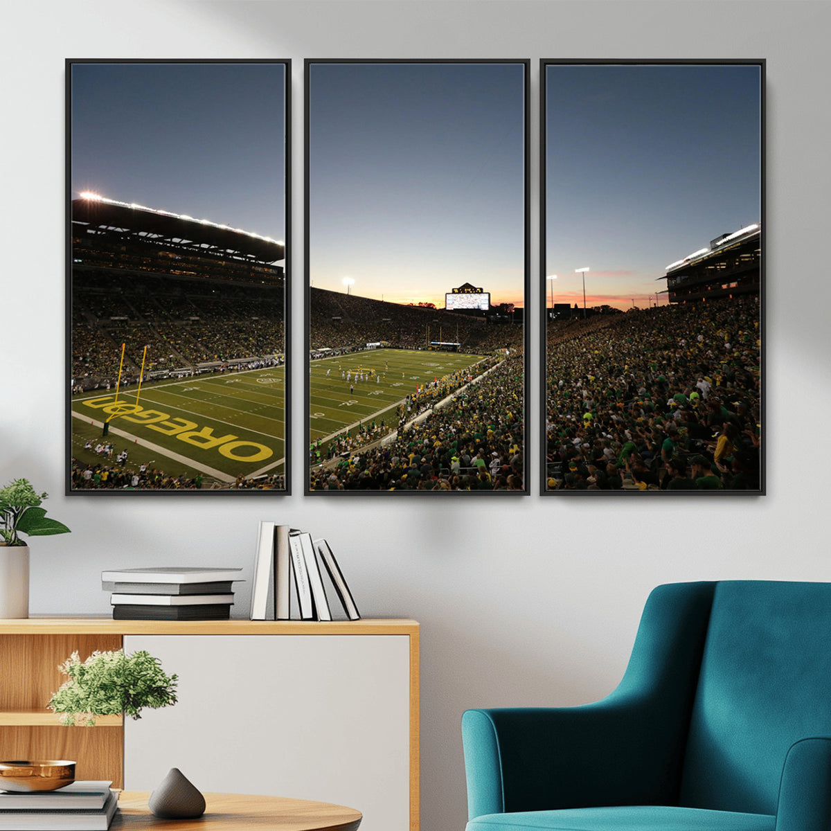 21429-MGV-CV-36X24 - Oregon Ducks Football Team Print - Eugene Autzen Stadium Wall Art Canvas Print