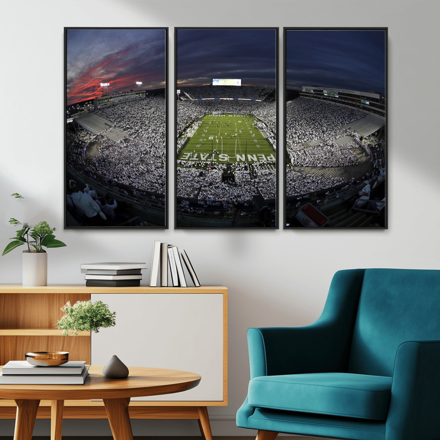 MGV-FC-48X32-3P - Penn State University Nittany Lions Football Team Print - University Park Beaver Stadium Wall Art