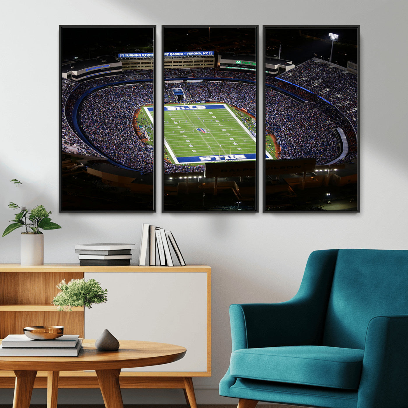 MGV-FC-48X32-3P - Buffalo Bills NFL Football Team Print - Highmark Stadium Wall Art Canvas Print