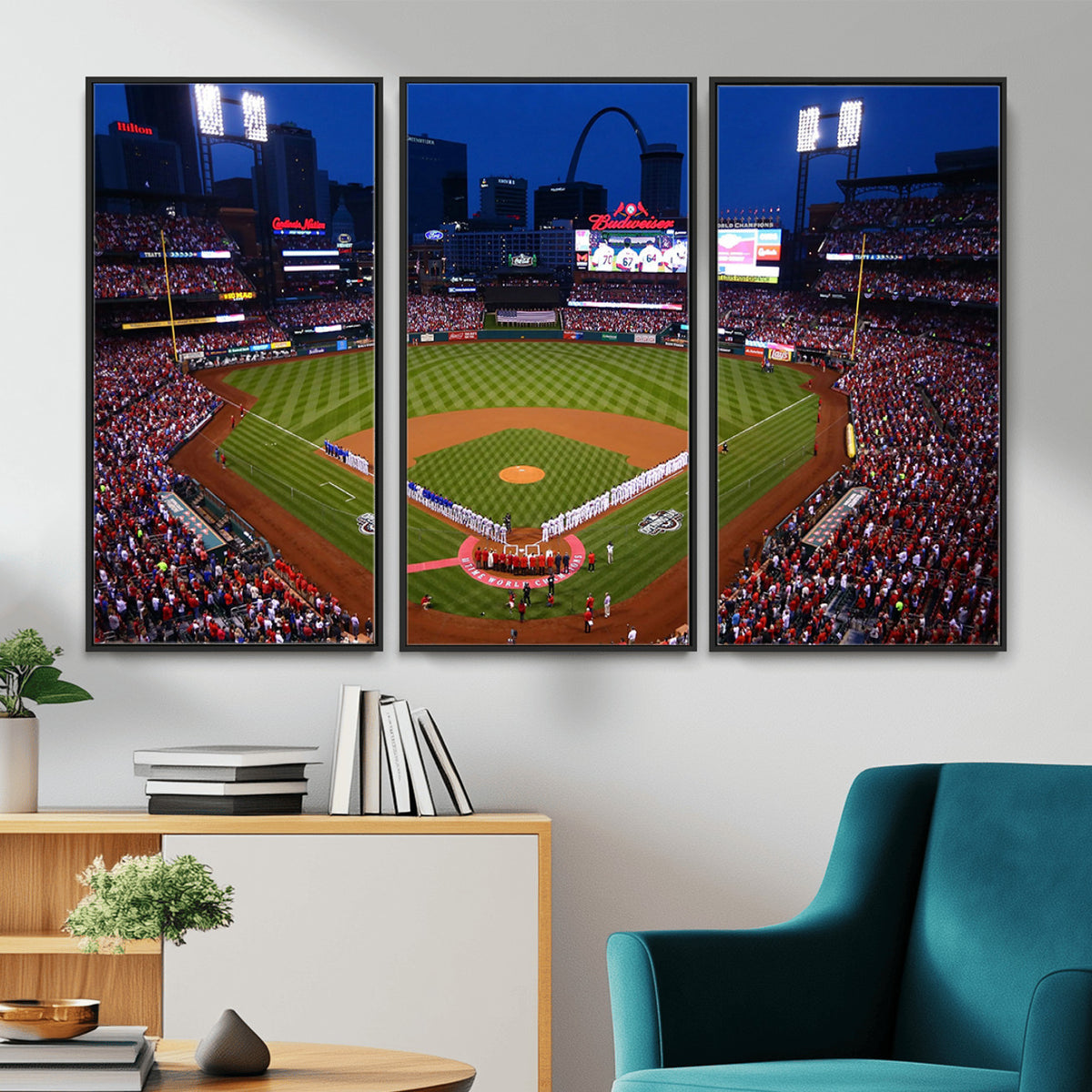 11925-MGV-CV-36X24 - St. Louis Cardinals Baseball Team Print, Busch Stadium Wall Art