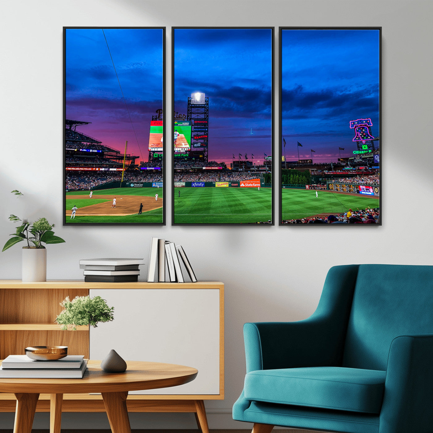 MGV-FC-48X32-3P - Philadelphia Phillies Baseball Team Print - Philadelphia Citizens Bank Park Stadium Canvas Wall Art