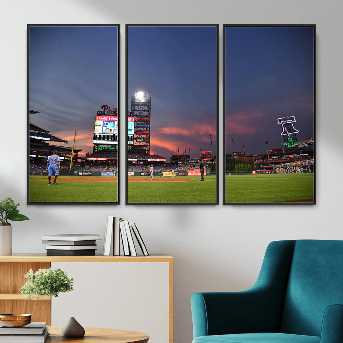 22594-MGV-CV-36X24 - Philadelphia Phillies Baseball Print - Philadelphia Citizens Bank Park Stadium Wall Art, Phillies