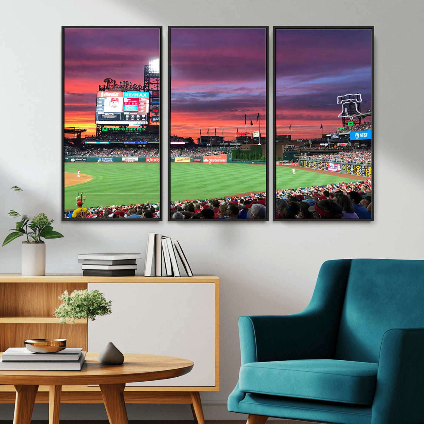MGV-FC-48X32-3P - Philadelphia Phillies Baseball Team Print - Philadelphia Citizens Bank Park Stadium Wall Art Canvas