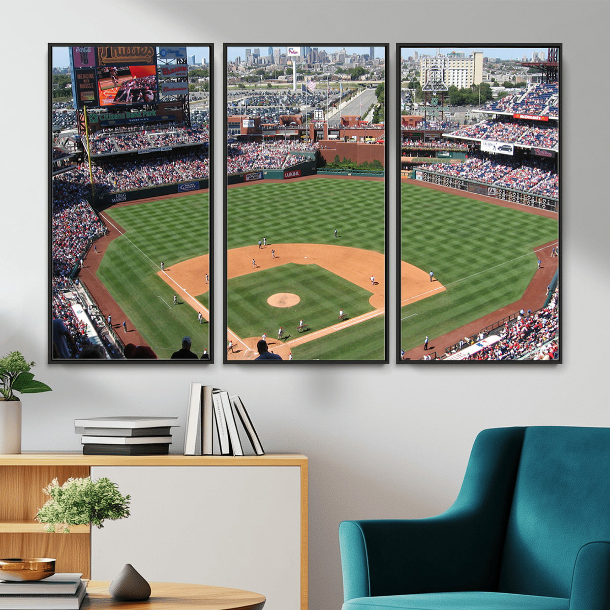 85755-MGV-CV-36X24 - Philadelphia Phillies Baseball Team Print - Philadelphia Citizens Bank Park Stadium Wall Art Canvas