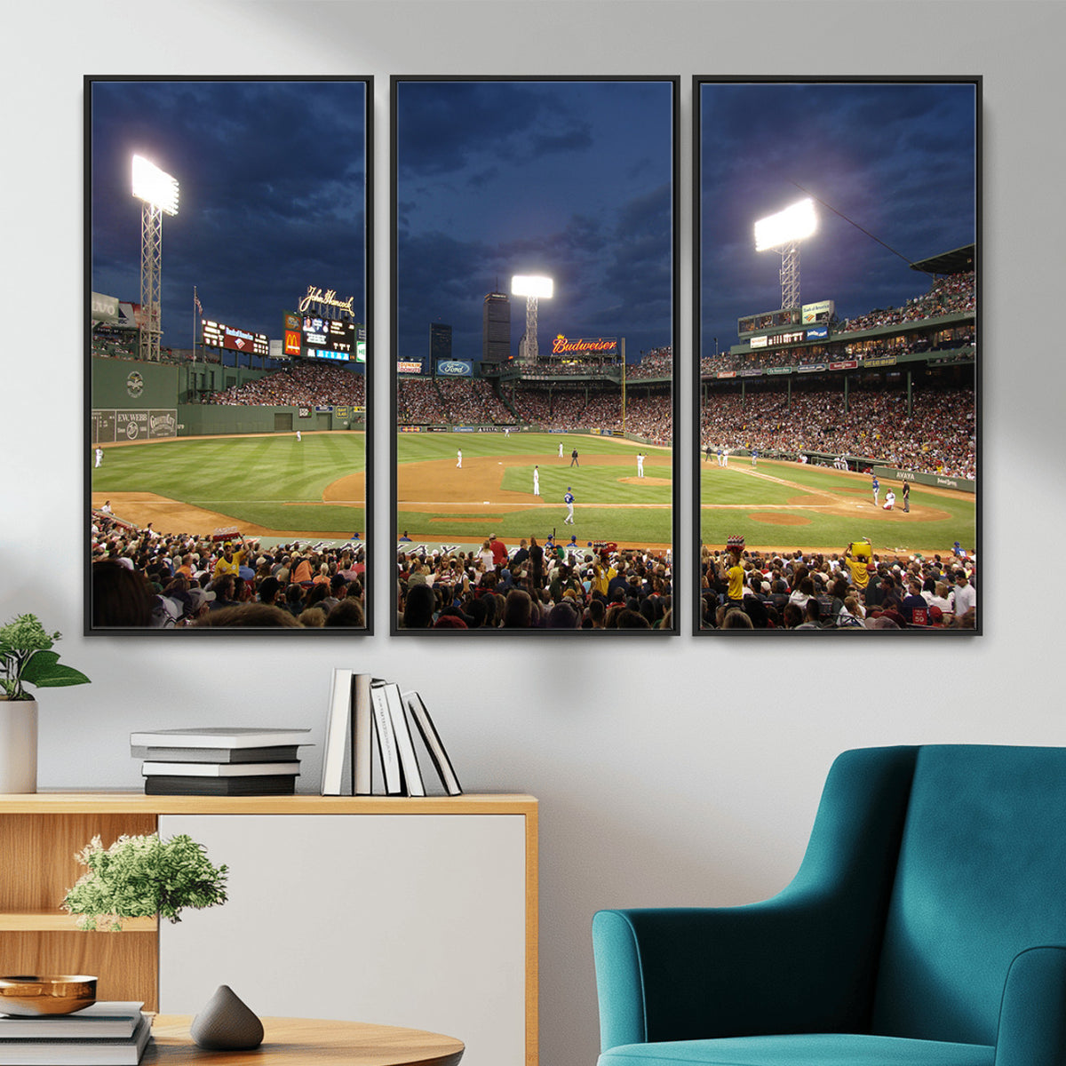 85099-MGV-CV-36X24 - Boston Red Sox Baseball Team Print Canvas, Massachusetts Fenway Park Stadium Wall Art