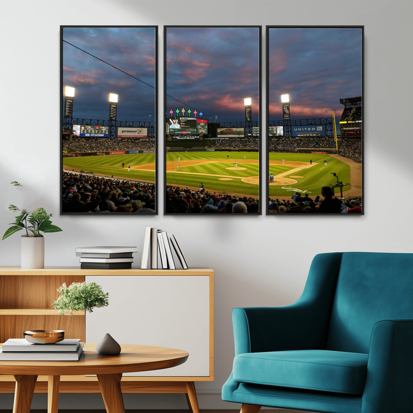 MGV-FC-48X32-3P - Chicago White Sox Baseball Team Print Canvas- Guaranteed Rate Field Stadium Wall Art Canvas Print