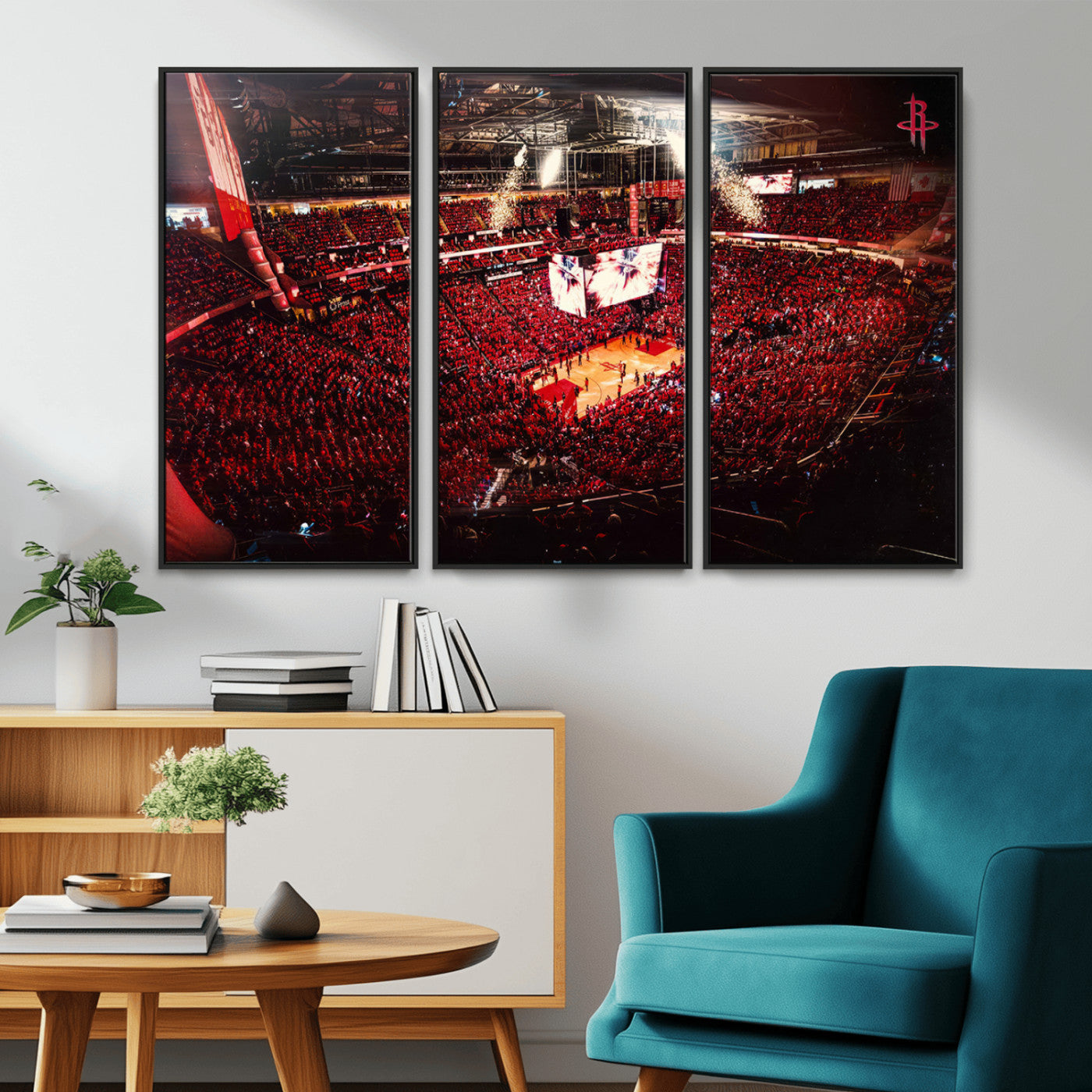 MGV-FC-48X32-3P - Houston Rockets Basketball Team Print Canvas- Houston Toyota Center Stadium Wall Art Canvas Print
