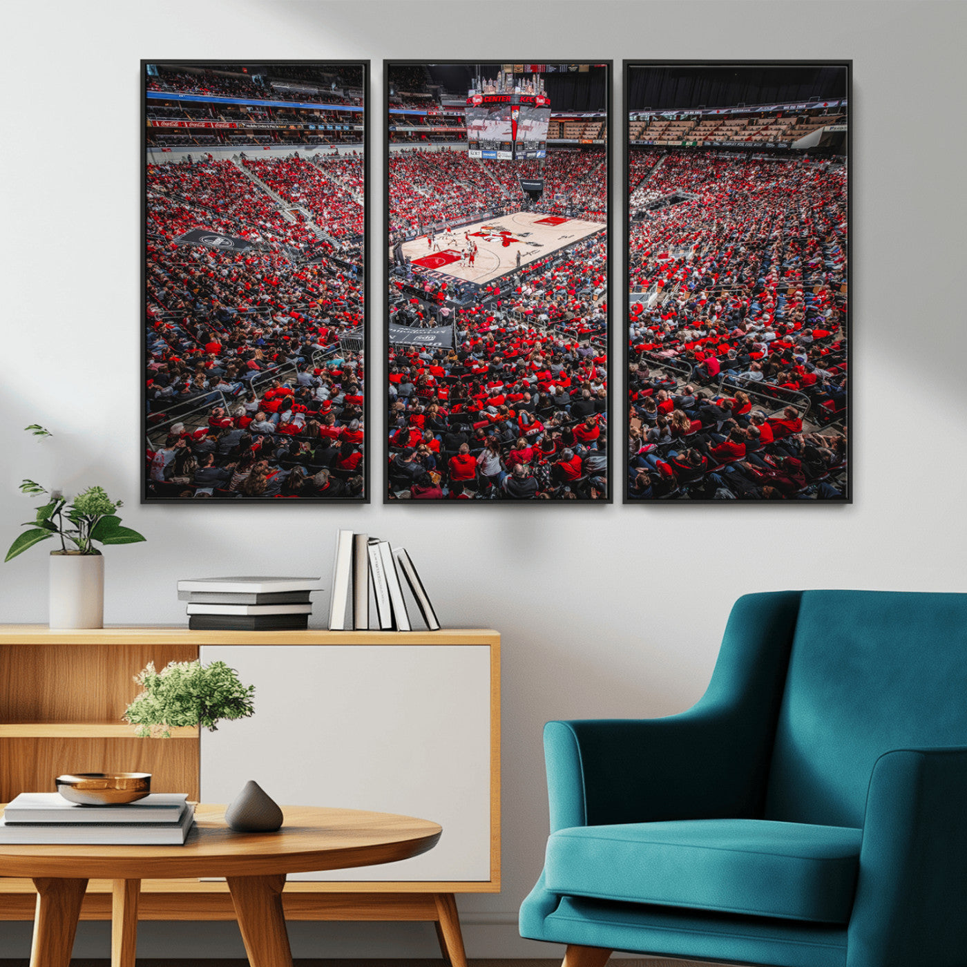 MGV-FC-48X32-3P - Louisville Cardinals Basketball Print Canvas - Louisville KFC Yum Center Arena Wall Art Canvas Print