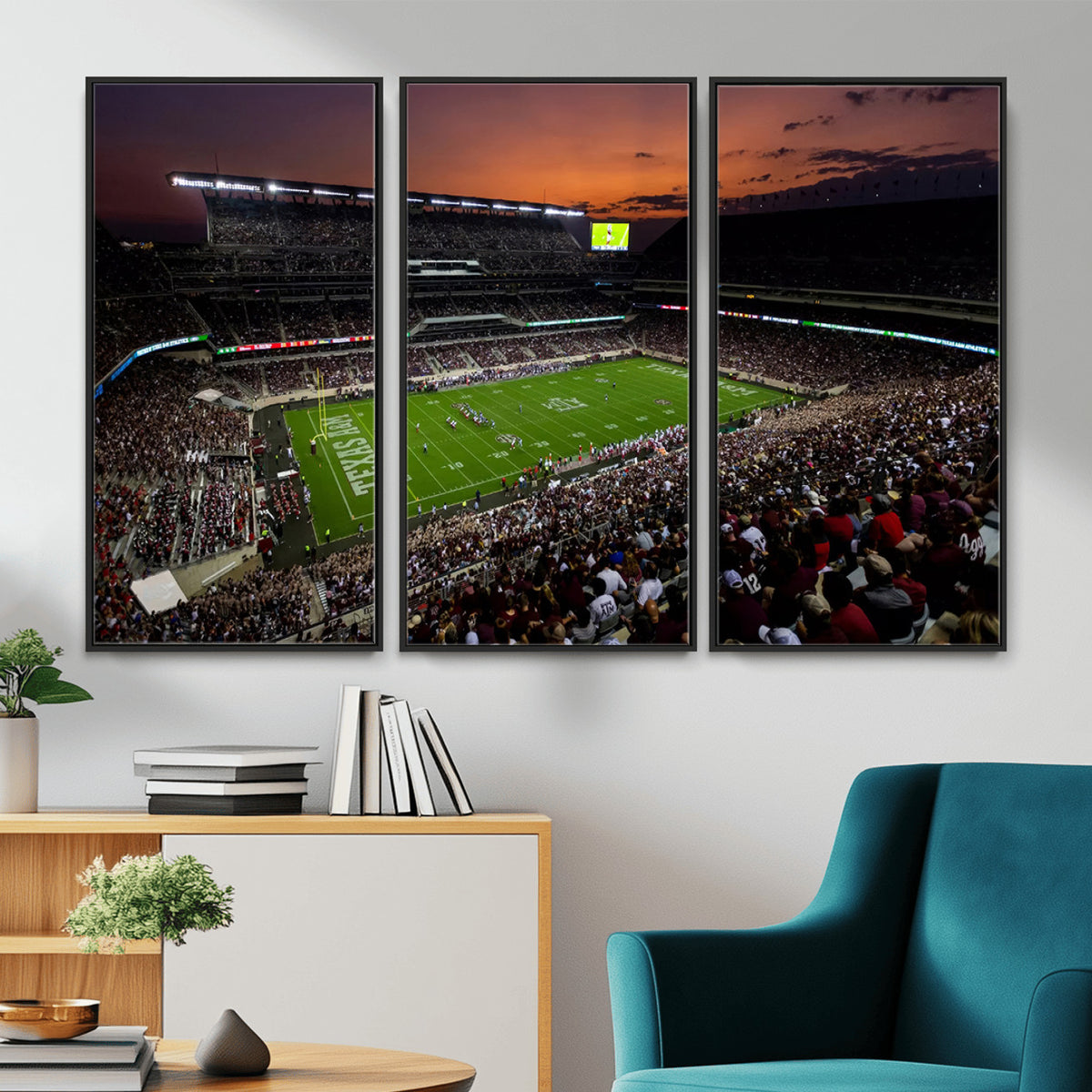 45603-MGV-CV-36X24 - Texas A&M University Aggies Football Team Print, College Station Kyle Field Stadium Wall Art